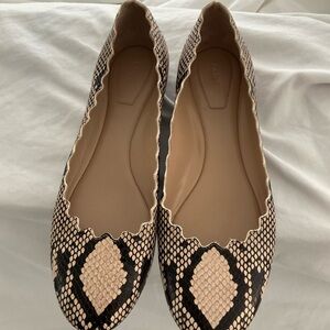 Chloe Lauren Snakeskin Flats Sz 38